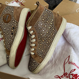 Authentic Christian Louboutin Beige Suede Strass Sneakers 7.5UK 41.5 8.5US