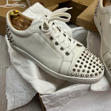 Authentic Christian Louboutin White Snow Seavaste Leather Spikes 9UK 9 43 10US
