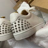 Authentic Christian Louboutin White Snow Seavaste Leather Spikes 9UK 9 43 10US